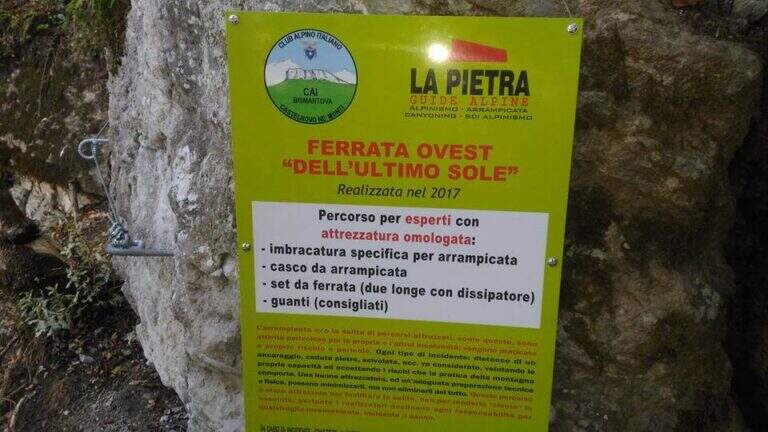 Ferrata Ovest o dell'Ultimo Sole (Pietra di Bismantova)