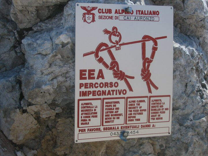 Sentiero Attrezzato degli Alpini a Forcella Jau Tana