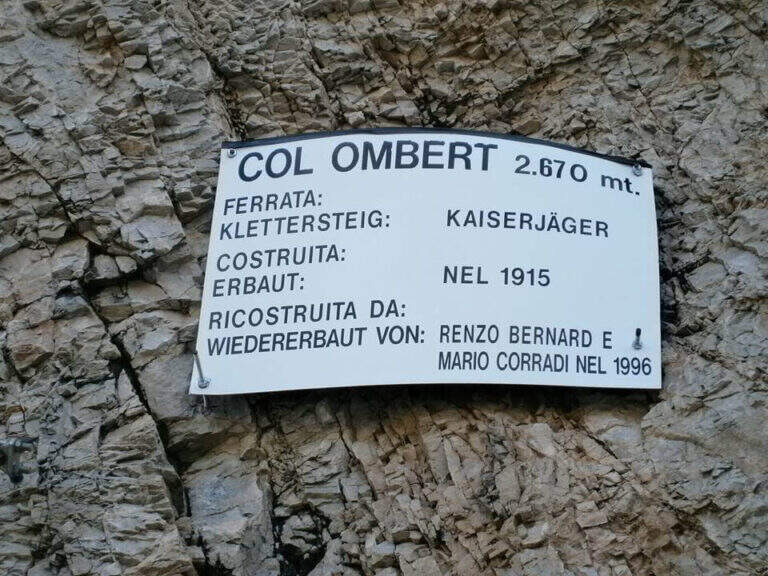 Ferrata Kaiserjager al Col Ombert